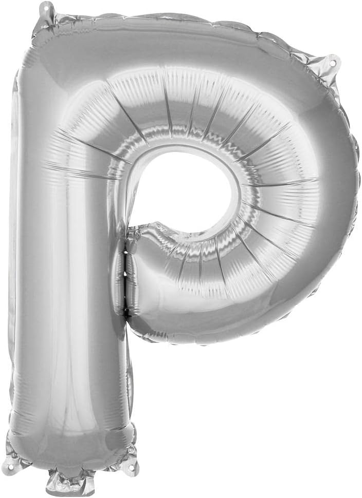 P Harfi 16 İnç Gümüş Renk Folyo Balon 36 CM (Gümüş)
