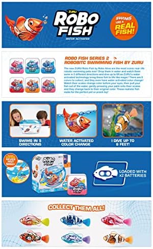 Robo Fish Serisi 2 Robotik Yüzme Balıkları Renk Değişimi ile ZURU