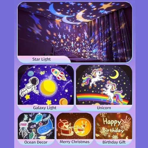 Bunny’s Carousel Gece Lambası Projeksiyonlu Müzikli Atlıkarınca Tasarım | Kablolu 5V USB Çalışma | Tavşan Figürlü Döner Işıklı Çocuk Odası Yıldız Tavan Projektör Gece Işığı | WH-E11