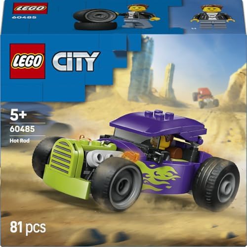 Alternative view of City Hot Rod 60485 – 5 Yaş ve Üzeri Erkek ve Kız Çocuklar için Sürücü Minifigürü ve Ayrıntılı Yarış Arabası Özellikleri İçeren Yaratıcı Oyuncak Araba Yapım Seti, Hediye Fikri (81 Parça)