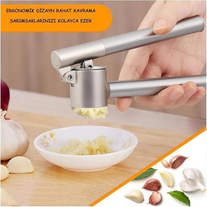 Alternative view of SOGUD Paslanmaz Çelik Sarımsak Ezici – Ergonomik Saplı Sarımsak Presi, Dayanıklı Sarımsak Öğütücü ve Sarımsak Kesici, Kolay Temizlenen Mutfak Aleti, Pratik Sarımsak Ezme Aparatı