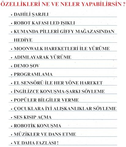 Alternative view of Oyuncak Uzaktan Kumandalı ve El Sensörlü Şarjlı Led Işık Moonwalk Yürüyen Akıllı Robot 19 Fonksiyonlu Robot