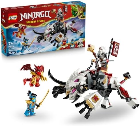 Zilvar ve Ejderha Canavar Grimtak 71863-7 Yaş ve Üzeri Çocuklar için Nya, Zilvar ve Ejderha Formunda Kai Minifigür İçeren Yaratıcı Oyuncak Yapım Seti, Hediye Fikri (232 Parça)