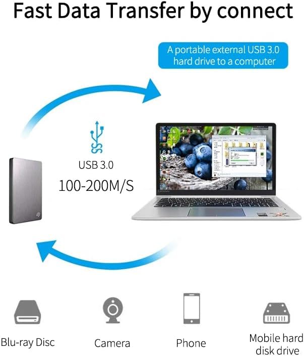 Alternative view of Type C to Micro B 3.0 Kablo 1 Metre Siyah Renk Hızlı Veri Aktarım Kablosu Micro B Harici Harddisk Kablosu