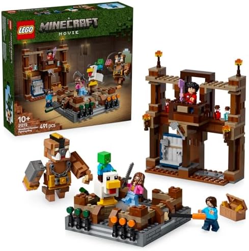 Alternative view of Orman Malikanesi Dövüş Ringi 21272-10 Yaş Üzeri Kız ve Erkek Çocuklar için Tavuk Jokey ve Duruşu Ayarlanabilir Büyük Domuz Minifigürleri İçeren Yaratıcı Oyuncak Yapım Seti (491 Parça)