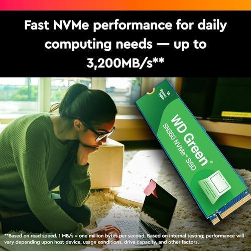 Alternative view of Western Digital 250GB WD Yeşil SN350 NVMe Dahili SSD Katı Hal Sürücüsü - Gen3 PCIe, M.2 2280, 2.400 MB/s'ye kadar - WDS250G2G0C