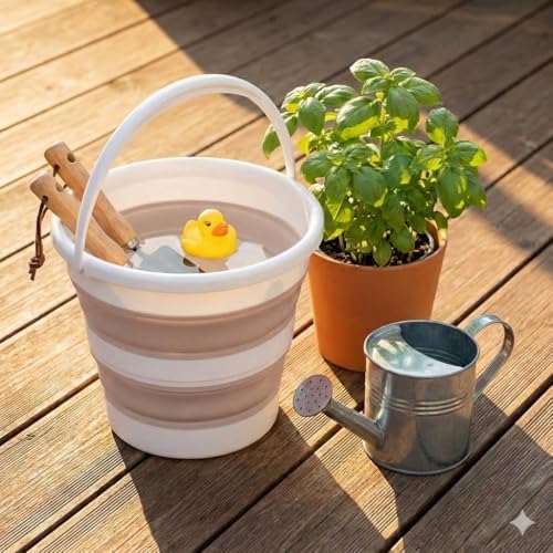 12 Litre Katlanabilir Kova – Akordiyon Tasarımlı Katlanır Temizlik ve Araç Yıkama Kovası, Pembe Renk, Bebek Yıkama ve Ev İçi Kullanıma Uygun Portatif Kova Su Kovası - Görsel 3