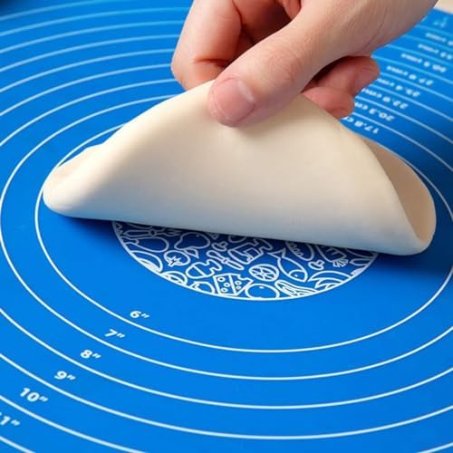 40X50 cm Silikon Ölçekli Kullanımı Kolay Hamur Açma Matı Ekmek Mantı Makarna Hamuru Yoğurma Matı (40x50) - Görsel 3