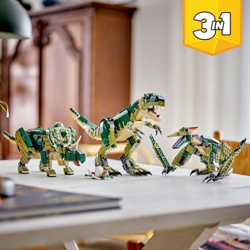 3’ü 1 Arada T. rex 31151 – 9 Yaş ve Üzeri İçin Triceratops veya Pterodactyl İçeren Yaratıcı Dinozor Modeli Yapım Seti (626 Parça) - Görsel 3