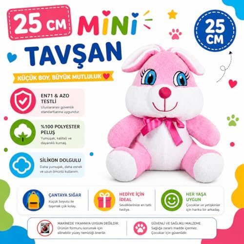 Alternative view of Özgüner Oyuncak Ofis Hediyesi Eşek 20-25 cm Figürlü Pelüş Ayıcık, 20 cm Teddy Bear,Sevgiliye Hediye,Ayı Teddy,Peluş Ayıcık,Plush Toys, (tavşan)