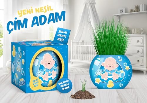 Bebek Temalı Çim Adam 6'lı Set – Çocuklar İçin Eğitici ve Eğlenceli Bitki Yetiştirme Kiti