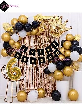 Bkmc 6 Yaş Kral Taçlı Balon Zinciri Doğum Günü Seti Iyi Ki Doğdun Doğum Günü bmcNM696