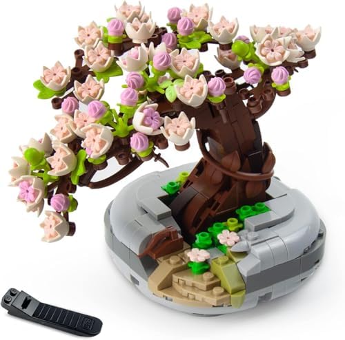 Alternative view of Bonsai Ağacı Sukulent/Sakura Saksı Bitki Yapı Blokları Seti, Hediyeler için Yapay Çiçek İnşaat Kitleri, Yetişkinler/Gençler için Kendin Yap Buket Yapı Tuğlaları (Sakura)