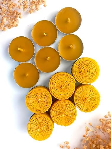 Alternative view of 12 Adet (6'sı Sarma) Bal Mumu Mum Tealight Doğal Petek Balmumu Mum Beeswax Candle