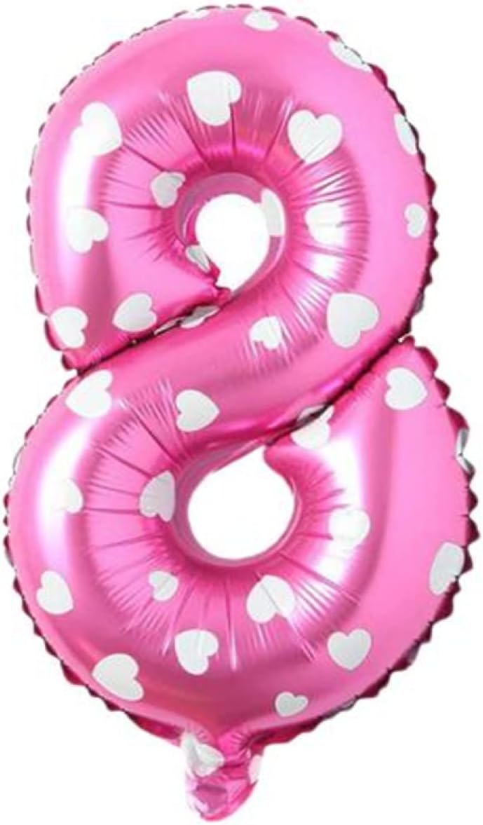 Alternative view of 8 Rakamlı 16 İnç Pembe Kalpli Folyo Balon 36 CM (Pembe)