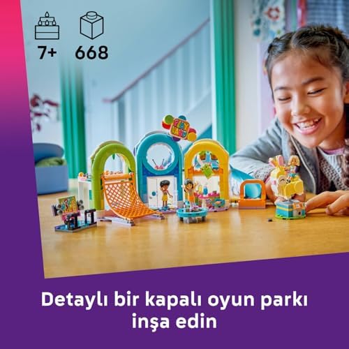 Eğlenceli Kapalı Oyun Parkı 42686 – 7 Yaş ve Üzeri Çocuklar için Liann, Nova ve Sonia Mini Bebekleri ve Birçok Aksesuar İçeren Yaratıcı Oyuncak Yapım Seti, Hediye Fikri (668 Parça)