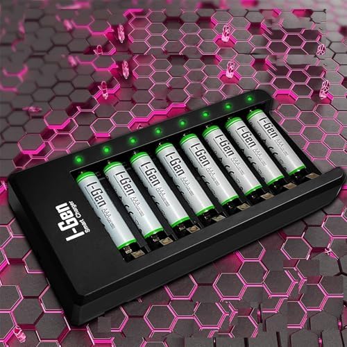 Alternative view of I-Gen G890 8'li Pil Şarj Aleti + 8 Adet AAA 900 mAh Şarj Edilebilir AAA İnce Şarjlı Kalem Pilli Set 1.2V Ni-MH