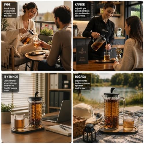 Alternative view of Boncuk Desenli Plastik French Press – Hafif & Dayanıklı Çay ve Kahve Demleme Aparatı