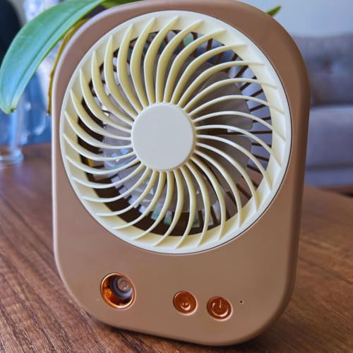 Alternative view of Fan Masaüstü Vantilatör Klima, Usb ve Rgb Işıklı Mini Vantilatör, Serinletici 1200mAh İster Ayaklı İster Asmalı (3 Kademe Güç)