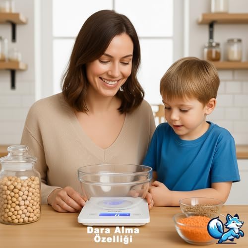 Topaz Premium Dijital Mutfak Tartısı 10kg | Temperli Beyaz Cam, Geniş LCD Ekran, Yüksek Hassasiyet Sensör | Şık ve Dayanıklı Tasarım | Geniş yüzey 23x16cm - Görsel 3