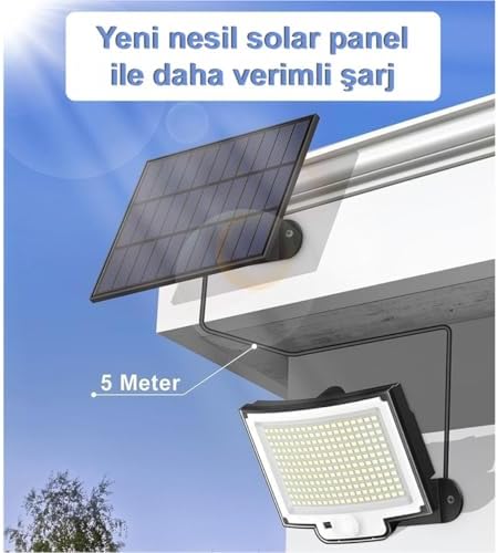 Güneş Enerjili, Hareket Sensörlü, 228 Boncuk LED Aydınlatma/GT-SL33