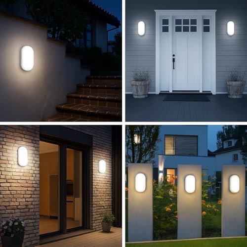 15W IP65 Oval Beyaz LED Tavan ve Duvar Lambası | 6500K Beyaz Işık | Su ve Toz Geçirmez Banyo Bahçe Balkon Aydınlatma Armatürü | Yüzeye Monte, 1500 Lümen (220V)