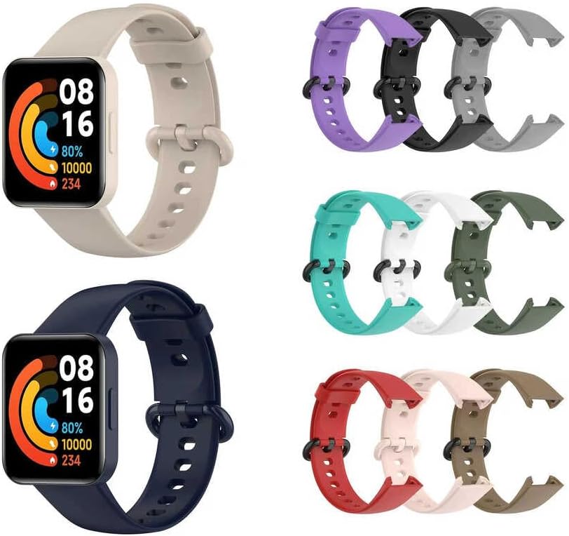 Alternative view of PSR Aksesuar Redmi Watch 2 Lite Klasik Silikon Kordon – Ayarlanabilir Delikli Tasarım, Metal Tokalı, Yumuşak ve Dayanıklı Spor Kayış