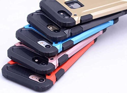 Apple iPhone 6 Plus / 6S Plus ile Uyumlu Kılıf Çİft Katman Koruyucu Crash Military Tank Kılıf - Rose Gold - Görsel 3
