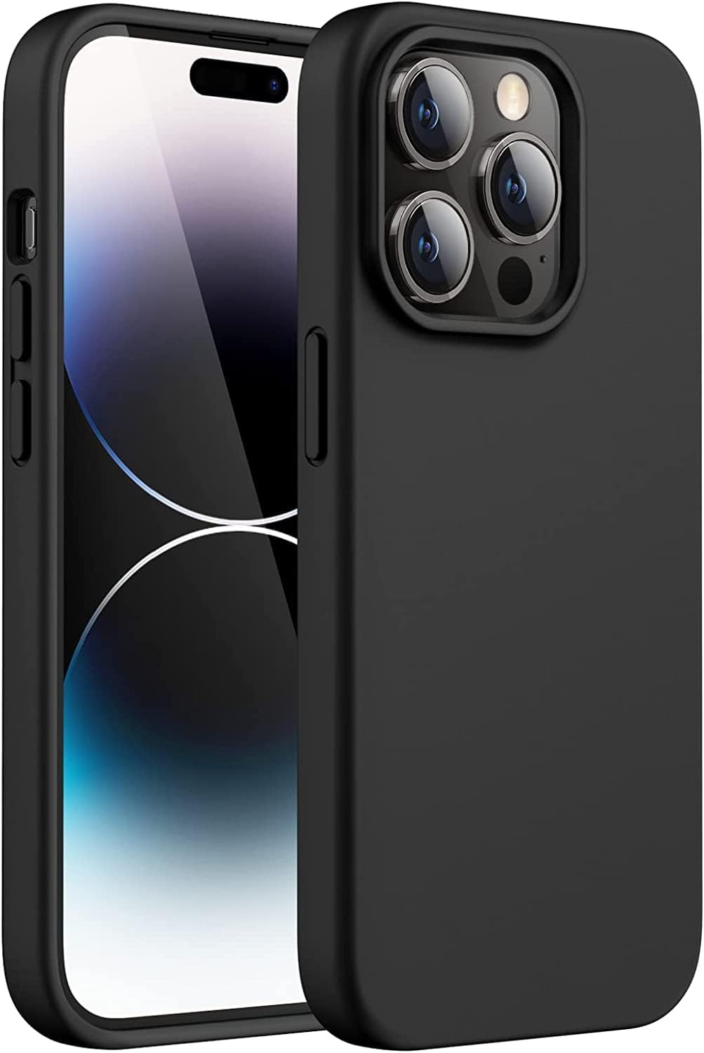 & AKSESUAR iPhone 14 Pro Max ile Uyumlu İçi Kadife Dışı Mat Yapıya Sahip Koruma Sağlayan Lansman Silikon Kılıf (Siyah) - Görsel 3