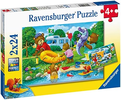 2x24 Parçalı Puzzle Ayı Ailesi Kampta - Görsel 3