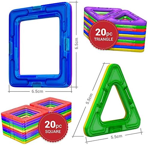 Desire Deluxe Manyetik Blok Seti | STEM & Montessori Eğitim Seti | Okul Öncesi ve İlkokul Çocukları İçin Sınırsız Yaratıcılık | BPA İçermez | 3+ Yaş | 40 Parça - Görsel 3