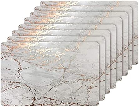 Mermer Mantar 30,48 cm x 45,72 cm Dikdörtgen Altın Altlıklı Set