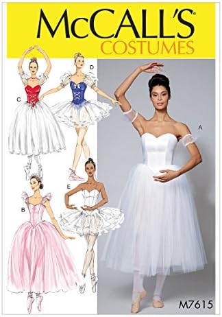 McCall's Patterns MC7615E5 McCall Desen 7615 E5, Kadınlar için Bale Kostümü, Ölçüler 42 – 50, Peçete, Çok Renkli, 17 x 0,5 x 0,07 cm