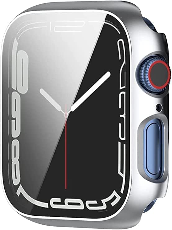 Apple Watch 1/2/3/4/5/6 Seri 41 mm Ekran Koruyucu ve Kılıf Bir Arada Tam Koruma (Gümüş) - Görsel 3