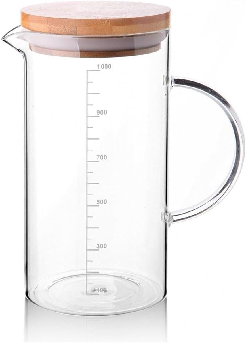 Alternative view of 1000ml Bambu Kapaklı Cam Ölçü Kabı – Dayanıklı ve Şeffaf Sıvı & Kuru Malzeme Ölçme Kabı | Mutfak İçin Hassas Ölçüm ve Saklama Çözümü 1000ml - Cam Sürahi Ölçü Kabı