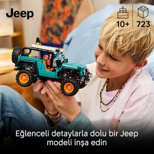 Jeep Wrangler Rubicon SUV 42227-10 Yaş ve Üzeri Çocuklar için Oyuncak Lastik Ördek ve Çıkarılabilir Sörf Tahtası Aksesuarı İçeren Yaratıcı Oyuncak Yapım Seti, Hediye Fikri (723 Parça) - Görsel 3