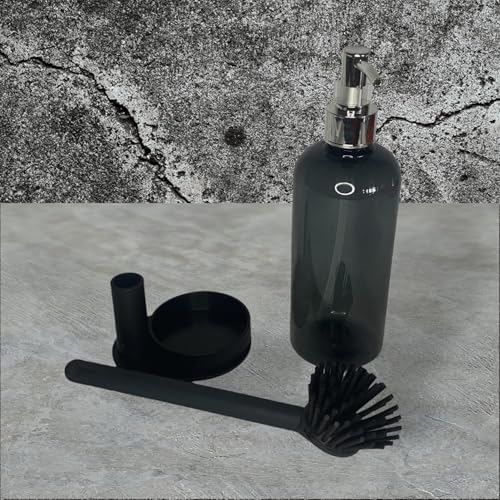 Alternative view of Standlı Plastik Sıvı Sabunluk ve Silikon Bulaşık Sıyırma Fırçası (Kutuludur)