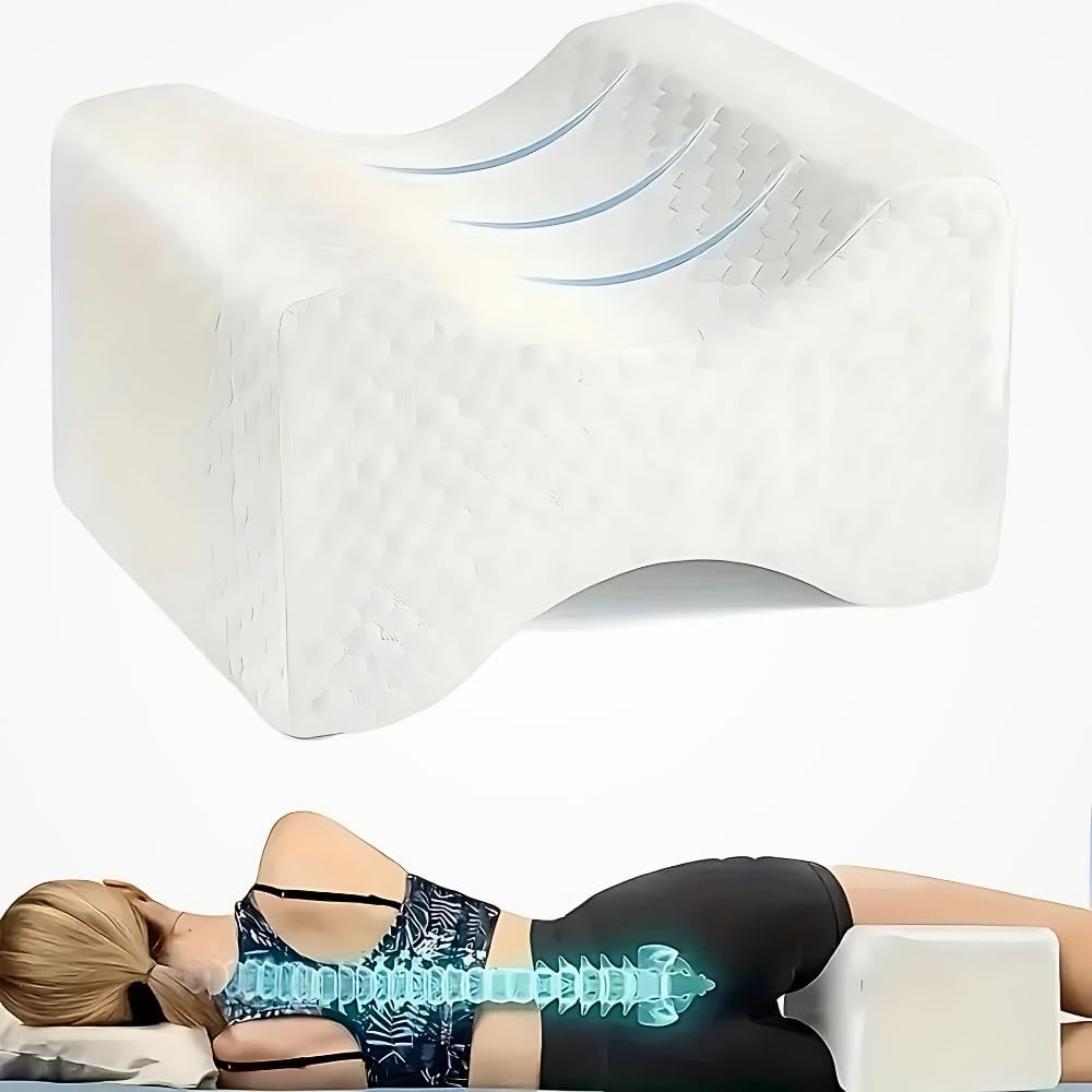 Visco Ortopedik Bacak Arası Yastığı – Hamileler İçin Destek Minderi | Bel, Bacak ve Kalça Ağrısı İçin Uyku Yastığı | Yıkanabilir Kılıflı Ergonomik Diz Arası Yastık