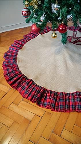 Yılbaşı Çam Ağacı Örtüsü, Ekose 90cm V0002124 - Görsel 3