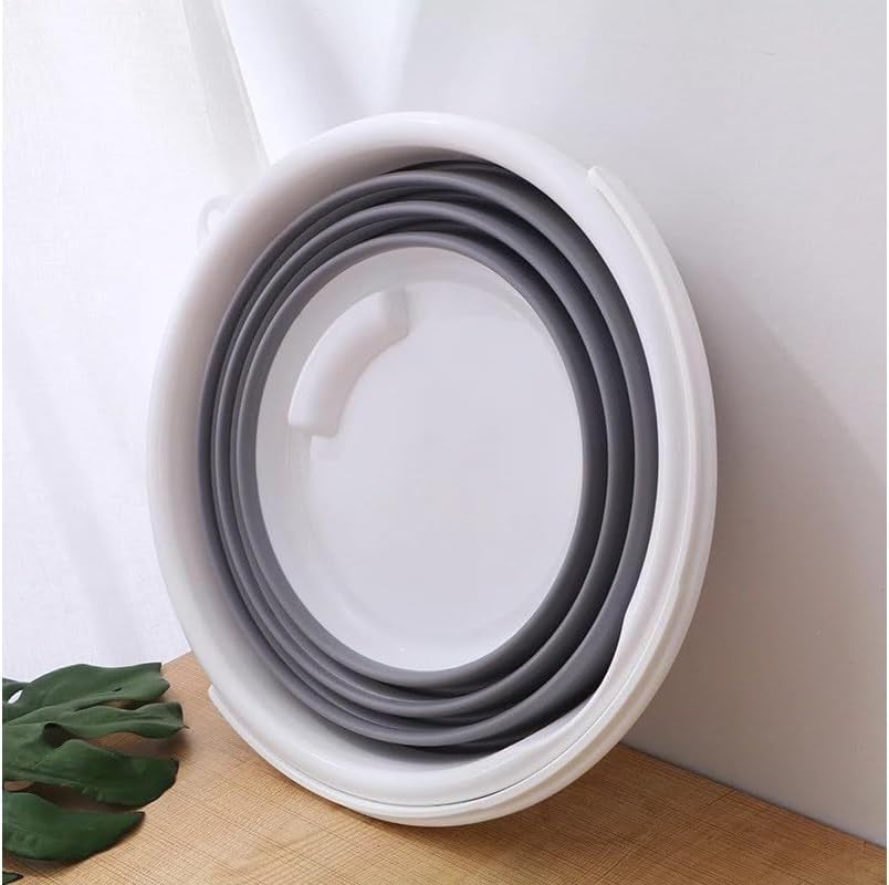 Alternative view of 13 Litre Katlanabilir Akordiyon Temizlik Kovası - 32 cm Çap x 33 cm Yükseklik - Yer Kaplamayan Pratik Silikon Su Kovası (Koyu Gri - Pembe) (GRİ)