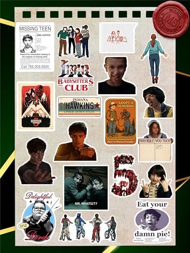 Stranger Things uyumlu Sticker Seti – 19 Adet | 3–5 cm | Suya Dayanıklı Laptop, Telefon, Ajanda ve Termos Stickerları - Görsel 2