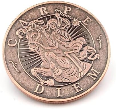 Alternative view of Memento Mori Carpediem Felsefe Ölümü Hatırla Stoa Şans Coin Metal Para Cp091