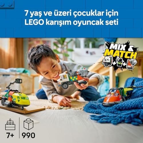 Alternative view of City Uçak, Servis Kamyonu ve Hoverkraft Karışımı 60505 – 7 Yaş Üzeri Çocuklar için Servis Şoförü, Sahil Güvenlik, Sağlık Görevlileri Minifigürü İçeren Oyuncak Yapım Seti, Hediye Fikri (990 Parça)