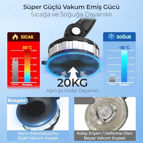 360° Dönebilen Vakumlu Torpido ve Cam için Araç Içi Telefon Tutucu