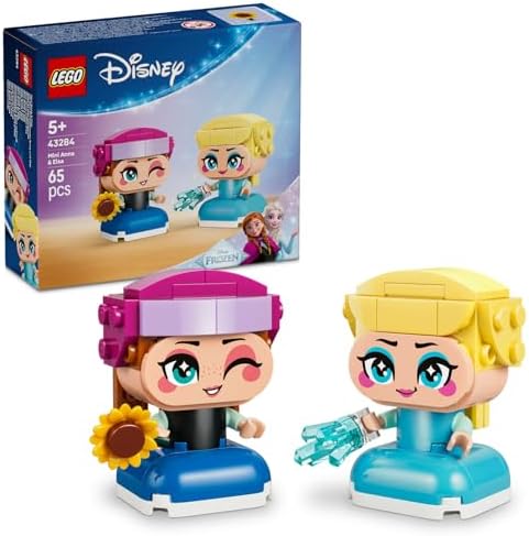 Princess Karlar Ülkesi Mini Anna ve Elsa 43284 – 5 Yaş ve Üzeri Çocuklar için Küçük Elsa ve Anna Karakterleri ile Aksesuarlarını İçeren Yaratıcı Oyuncak Yapım Seti, Hediye Fikri (65 Parça)