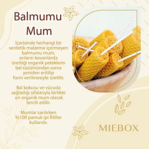 MieBox Arınma Seti (1 Adet Palo Santo Tütsü + 2 Adet Balmumu Mum + 1 Demet Adaçayı Tütsüsü) - Görsel 2