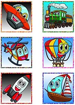 Neşeli Taşıtlar Manyetik 3D Küp Puzzle - (9 Mıknatıslı Küp 6 Yapboz) - Gemi/Helikopter/Tren/Roket/Ufo/Balon - Görsel 3