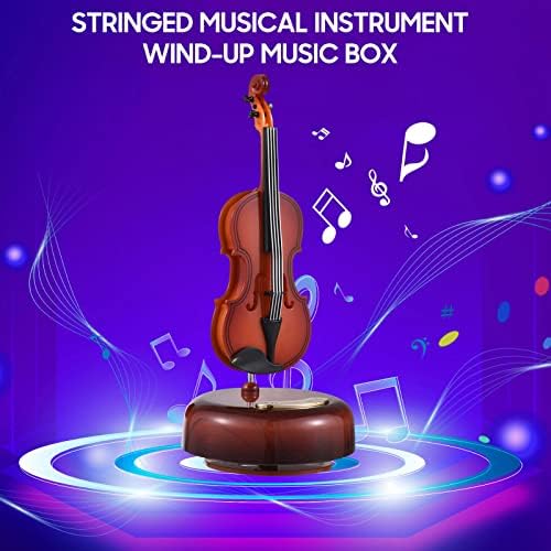 Alternative view of Keman Müzik Kutusu Klasik Kurmalı Müzik Kutusu Dönen Müzik Kutusu Döner Taban Telli Müzik Aleti Minyatür Replika Artware Noel Doğum Günü Hediyesi Sevgililer Günü Anneler Günü Babalar Günü