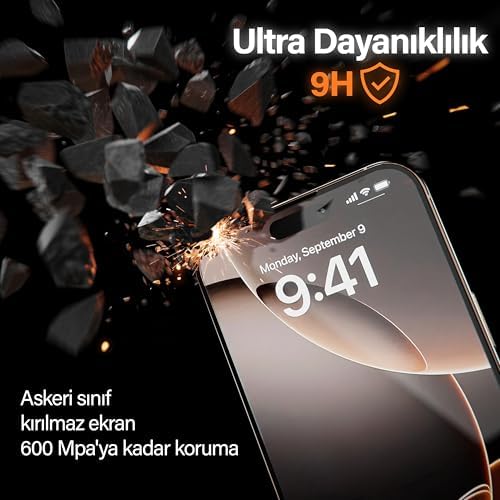 EPRO iPhone 17 Pro Max İle Uyumlu PREMIUM Gizlilik (Privacy) Ekran Koruyucu 45° Hayalet Görünüm, Kolay Kurulum Hizalama Aparatlı, Darbelere Karşı Ekstra Güçlü ve Toz Bırakmayan Temperli Cam - Görsel 3