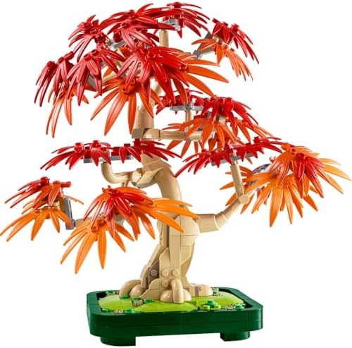 Alternative view of Japon Kırmızı Akçaağaç Bonsai Ağacı 10348 - Kırmızı ve Kehribar Sarısı Yapraklara Sahip Yapay Bitki İçeren Sevgililer Günü'ne Özel Model Yapım Seti (474 Parça)
